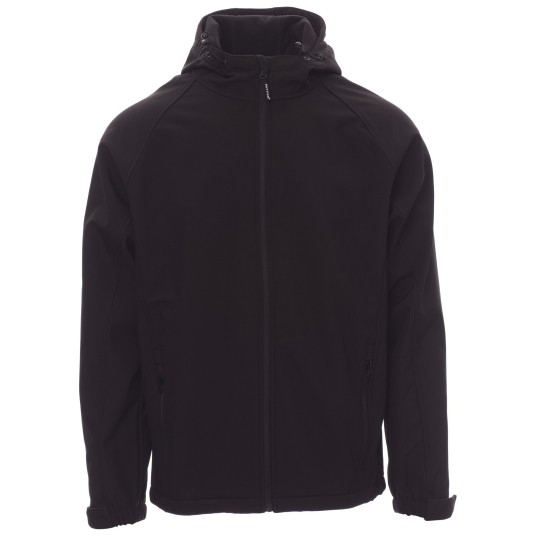 KURTKA SOFTSHELL Z KAPTUREM GALE - CZARNY