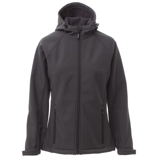 KURTKA SOFTSHELL Z KAPTUREM GALE LADY - ANTRACYTOWY