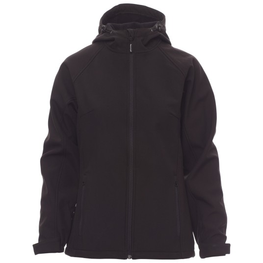 KURTKA SOFTSHELL Z KAPTUREM GALE LADY - CZARNY