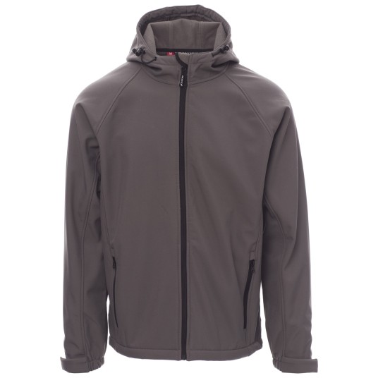 KURTKA SOFTSHELL Z KAPTUREM GALE - SZARY STALOWY