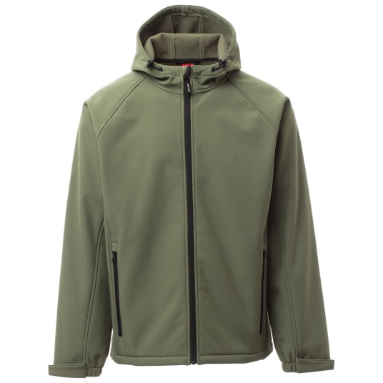 KURTKA SOFTSHELL Z KAPTUREM GALE - ZIELONY WOJSKOWY