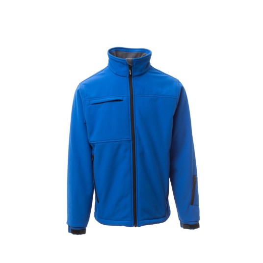 KURTKA SOFTSHELL Z KAPTUREM MĘSKA ALASKA - KRÓLEWSKI NIEBIESKI
