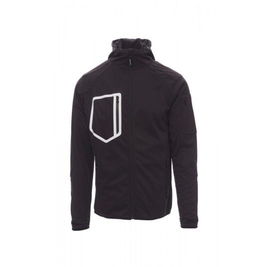 KURTKA SOFTSHELL Z KAPTUREM MĘSKA EXTREME - CZARNY/CZARNY