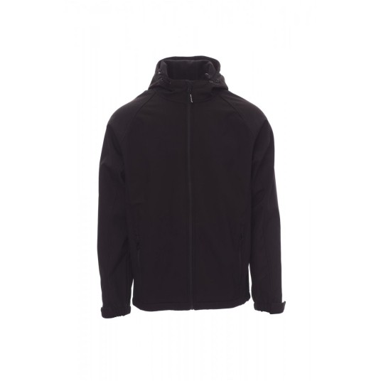 KURTKA SOFTSHELL Z KAPTUREM MĘSKA GALE - CZARNY