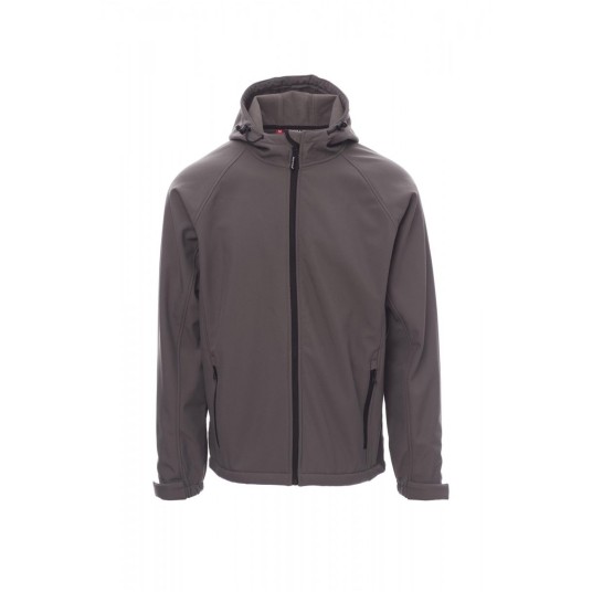 KURTKA SOFTSHELL Z KAPTUREM MĘSKA GALE - SZARY STALOWY