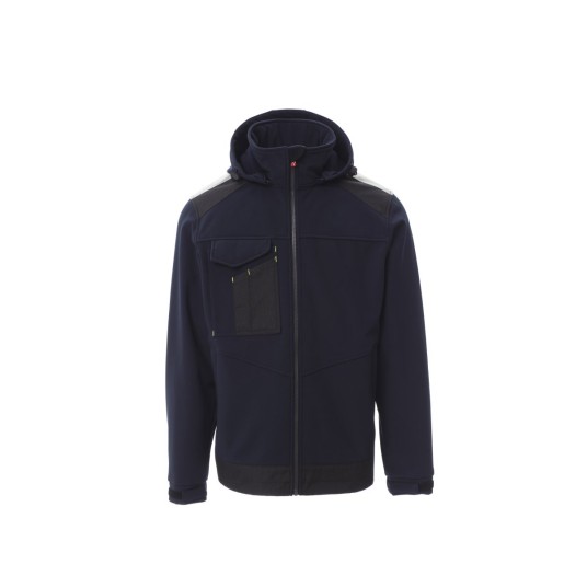 KURTKA SOFTSHELL Z KAPTUREM MĘSKA PERFORMER 2.0 - GRANATOWY/CZARNY