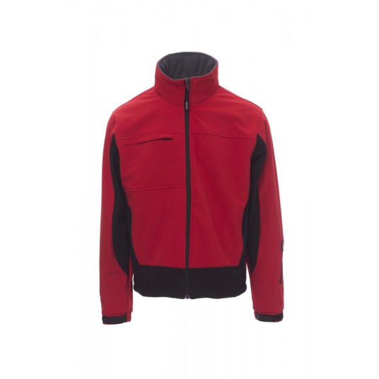 KURTKA SOFTSHELL Z KAPTUREM MĘSKA STORM - CZERWONY/CZARNY