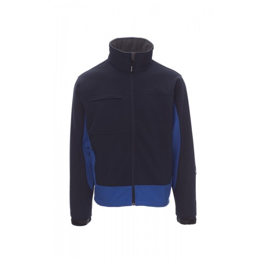 KURTKA SOFTSHELL Z KAPTUREM MĘSKA STORM - GRANATOWY/KRÓLEWSKI NIEBIESKI
