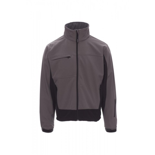 KURTKA SOFTSHELL Z KAPTUREM MĘSKA STORM - SZARY STALOWY/CZARNY