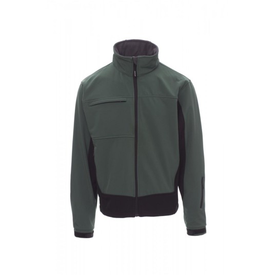 KURTKA SOFTSHELL Z KAPTUREM MĘSKA STORM - ZIELONY/CZARNY