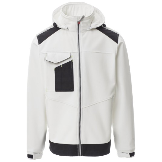 KURTKA SOFTSHELL Z KAPTUREM PERFORMER 2.0 - BIAŁY-CZARNY