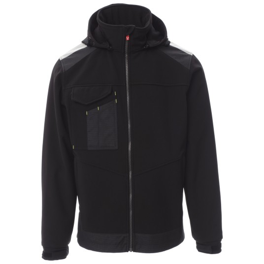 KURTKA SOFTSHELL Z KAPTUREM PERFORMER 2.0 - CZARNY-CZARNY