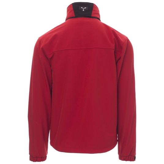 KURTKA SOFTSHELL Z KAPTUREM STORM - CZERWONY-CZARNY