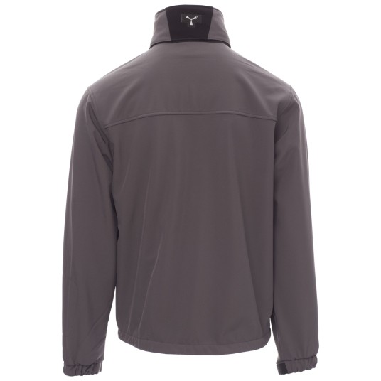 KURTKA SOFTSHELL Z KAPTUREM STORM - SZARY STALOWY-CZARNY