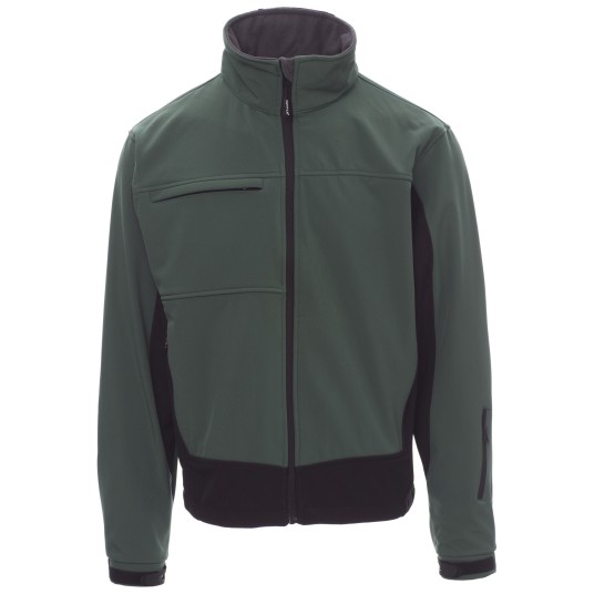 KURTKA SOFTSHELL Z KAPTUREM STORM - ZIELONY-CZARNY