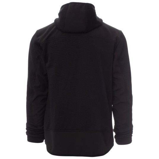 KURTKA SOFTSHELL Z KAPTUREM TRIP - CZARNY-CZARNY-ŻÓŁTY FLUO