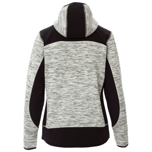 KURTKA SOFTSHELL Z KAPTUREM TRIP LADY - SZARY MELANŻ-CZARNO-ŻÓŁTY FLUO