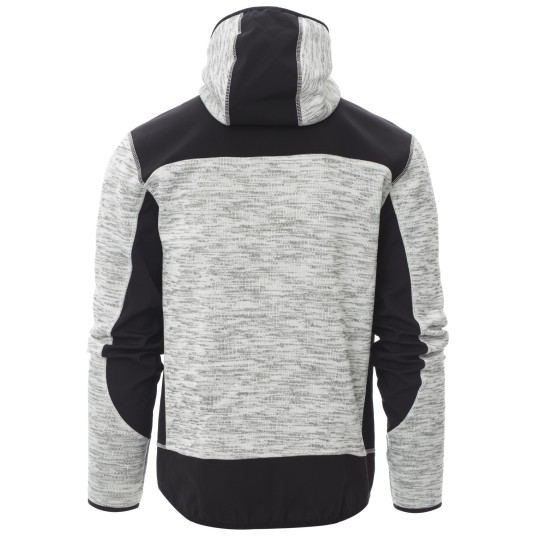 KURTKA SOFTSHELL Z KAPTUREM TRIP - SZARY MELANŻ-CZARNO-ŻÓŁTY FLUO