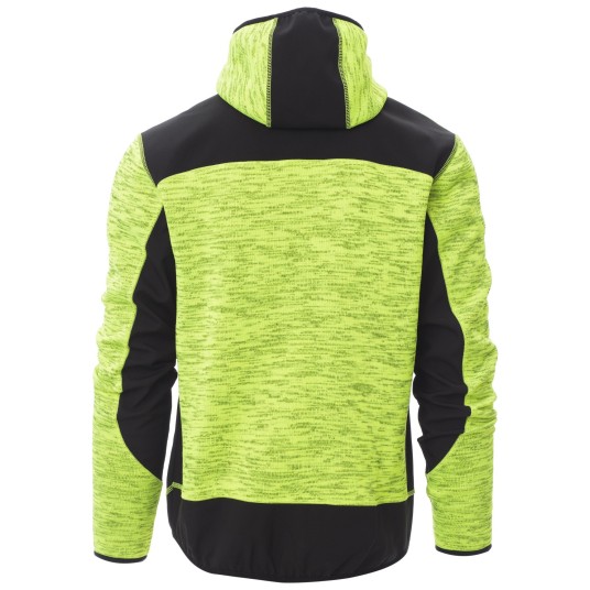 KURTKA SOFTSHELL Z KAPTUREM TRIP - ŻÓŁTY FLUO-CZARNY