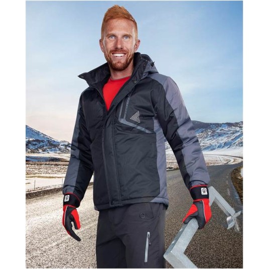 KURTKA YORK ZIMOWA - CZARNO-SZARY