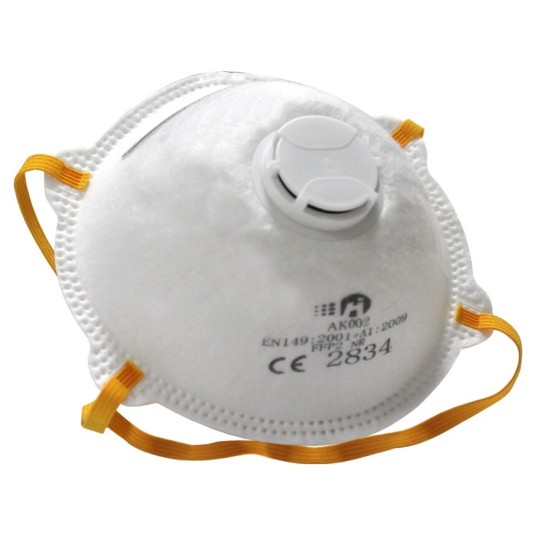 PÓŁMASKA PRZECIWPYŁOWA AK002 DUST MASK FFP2 - BIAŁY-ŻÓŁTY