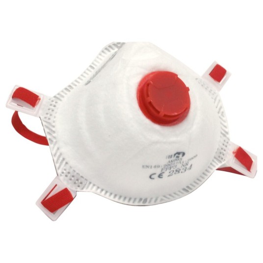 PÓŁMASKA PRZECIWPYŁOWA AK003 DUST MASK FFP3 - BIAŁY-CZERWONY