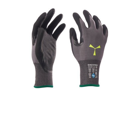 RĘKAWICA ANTYPRZECIĘCIOWA POWLEKANA NITRYLEM P/CUT 3-21 - SZARY/CZARNY