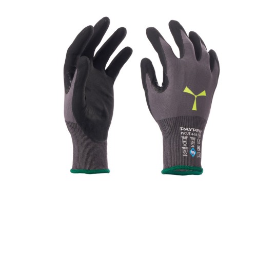 RĘKAWICA ANTYPRZECIĘCIOWA POWLEKANA NITRYLEM P/CUT 4-18 - SZARY/CZARNY