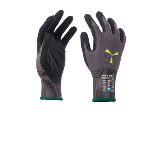 RĘKAWICA ANTYPRZECIĘCIOWA POWLEKANA NITRYLEM P/CUT 5-15 - SZARY/CZARNY