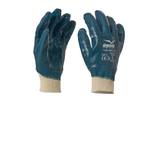 RĘKAWICA BAWEŁNIANA POWLEKANA GUMĄ TANK NBR2 - NIEBIESKI