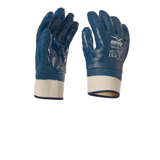 RĘKAWICA BAWEŁNIANA POWLEKANA GUMĄ TANK NBR4 - NIEBIESKI