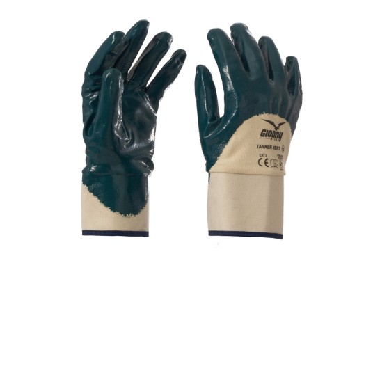 RĘKAWICA BAWEŁNIANA POWLEKANA GUMĄ TANKER NBR3 - NIEBIESKI