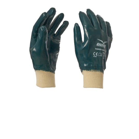 RĘKAWICA BAWEŁNIANA POWLEKANE GUMĄ TANKER NBR2 - NIEBIESKI