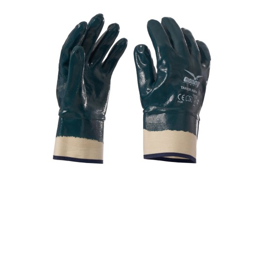 RĘKAWICA BAWEŁNIANA POWLEKANE GUMĄ TANKER NBR4 - NIEBIESKI