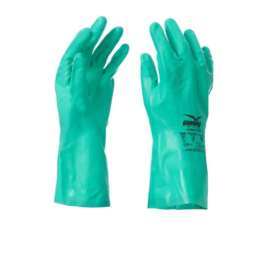 RĘKAWICA NITRYLOWA FLOKOWANA CHEM N - ZIELONY