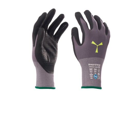 RĘKAWICA NYLONOWA POWLEKANA NITRYLEM P/TOUCH 15GRIP - SZARY/CZARNY