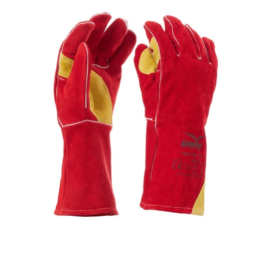 RĘKAWICA SPAWALNICZA DWOINA BYDLĘCA FIRE 307R - CZERWONY