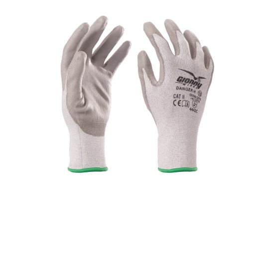 RĘKAWICA WYTRZYMAŁA POWLEKANA POLIURETANEM DANGER H - SZARY