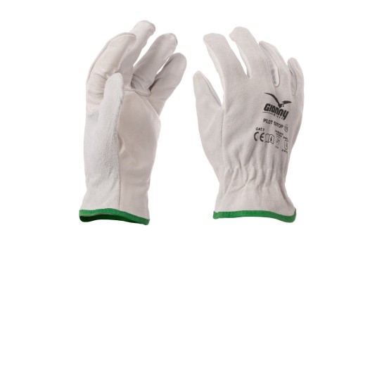 RĘKAWICA WZMACNIANA SKÓRA BYDLĘCA PILOT 50TOP - LODOWY