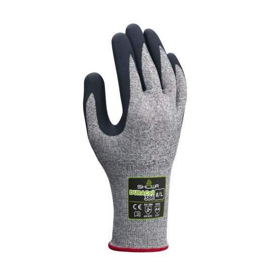 RĘKAWICE ANTYPRZECIĘCIOWE SHOWA DURACOIL 386 - SZARY
