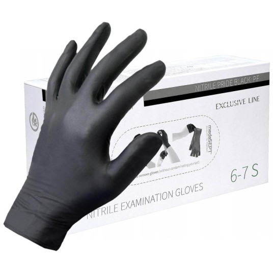 RĘKAWICE DIAGNOSTYCZNE NITRYLOWE CZARNE 100 SZT