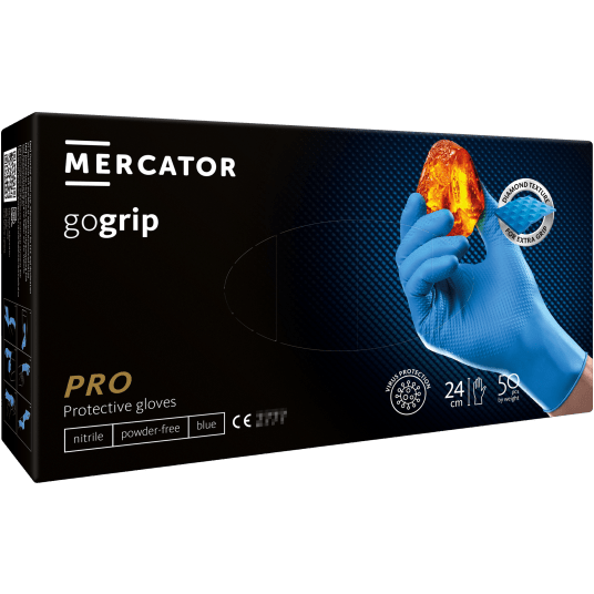 RĘKAWICE NITRYLOWE BEZPUDROWE MERCATOR GOGRIP BLUE (50SZT.)