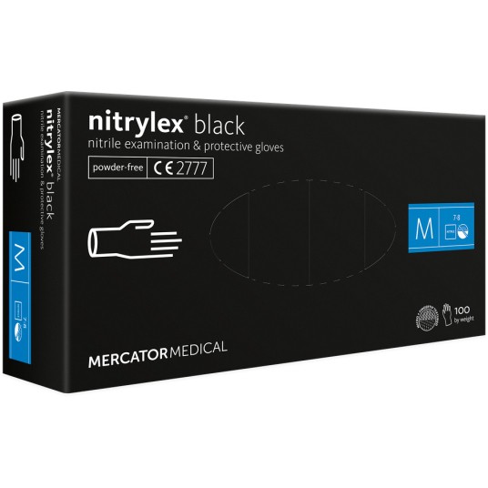 RĘKAWICE NITRYLOWE BEZPUDROWE NITRYLEX BLACK (100SZT.)