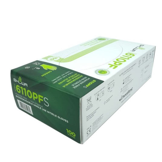 RĘKAWICE NITRYLOWE SHOWA 6110PF BIODEGRADOWALNE (100SZT.) - ZIELONY