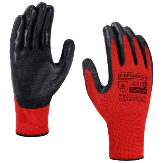 RĘKAWICE OCHRONNE POWLEKANE NITRYLEM X-REDNITRON