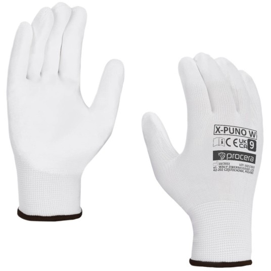 RĘKAWICE OCHRONNE POWLEKANE PU X-PUNO WHITE
