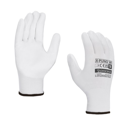RĘKAWICE OCHRONNE POWLEKANE PU X-PUNO WHITE
