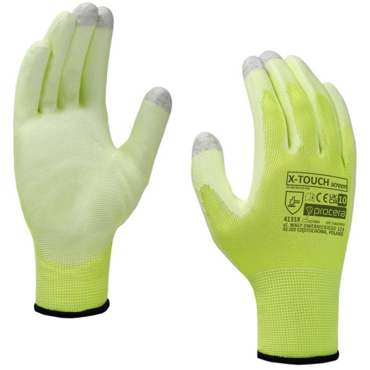 RĘKAWICE OCHRONNE POWLEKANE PU X-TOUCH SCREEN