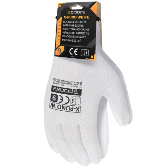 RĘKAWICE OCHRONNE Z ZAWIESZKĄ POWLEKANE PU X-PUNO WHITE