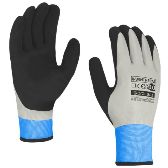 RĘKAWICE OCIEPLANE AKRYLEM POWLEKANE PODWÓJNIE LATEKSEM X-WINTHERM
